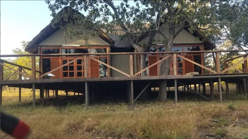 Exterior view of luxury riverfront chalet